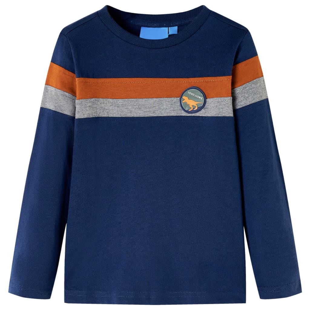 Kindershirt met lange mouwen 104 marineblauw – afbeelding 1