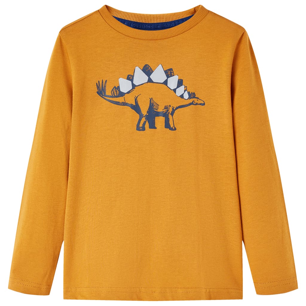 Kindershirt met lange mouwen 92 donkerokerkleurig