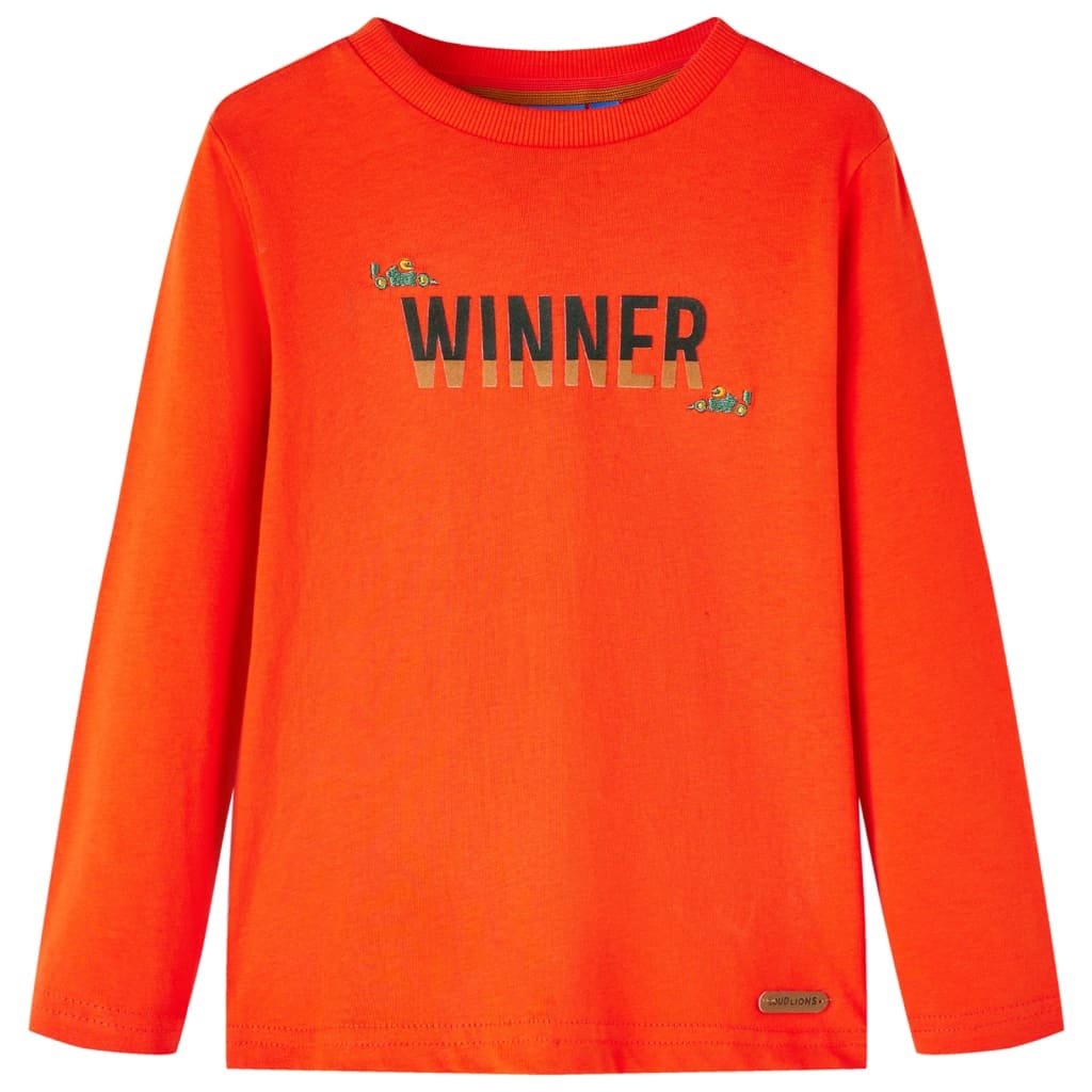 Kindershirt met lange mouwen 104 felroranje – afbeelding 1