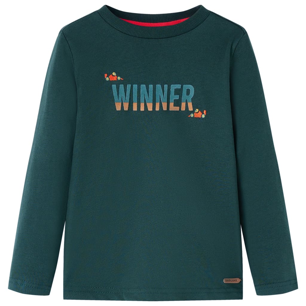 Kindershirt met lange mouwen 104 donkergroen