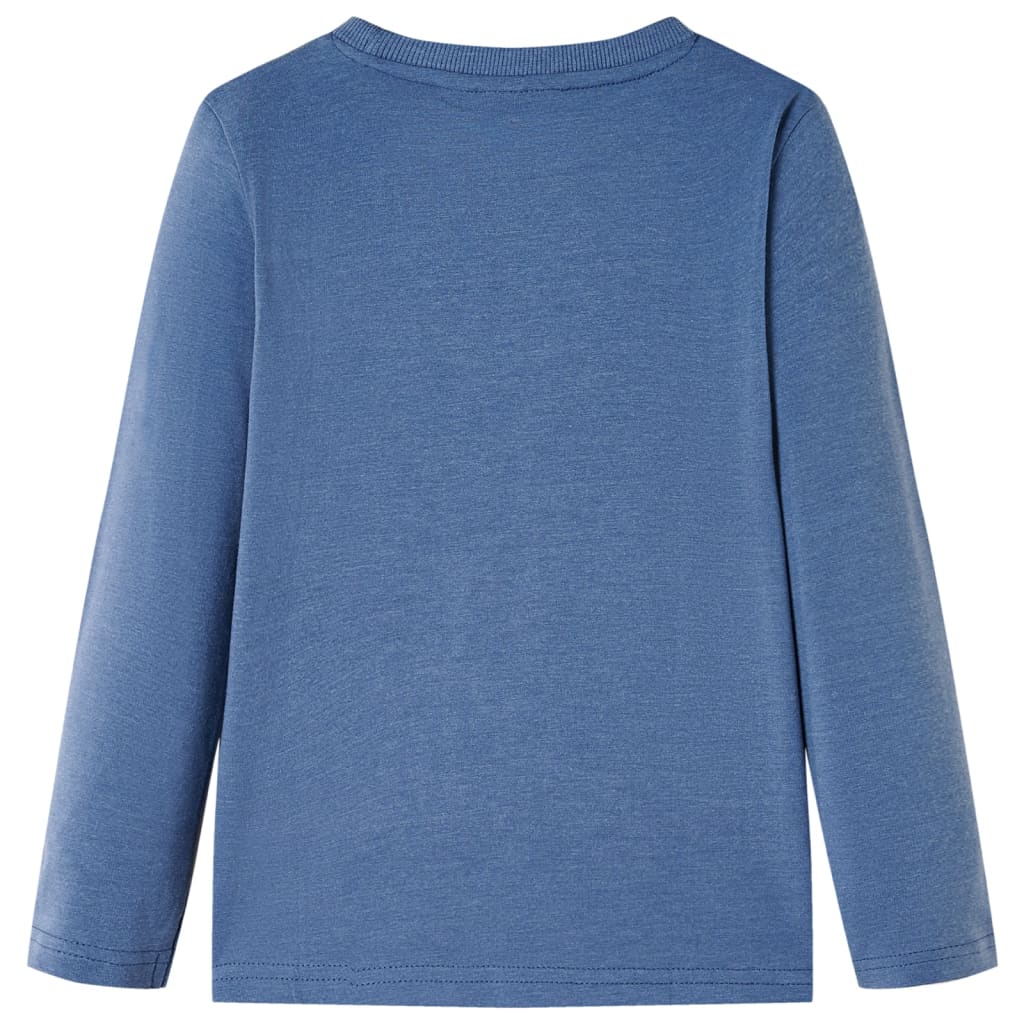 Kindershirt met lange mouwen 140 gemêleerd blauw – afbeelding 2