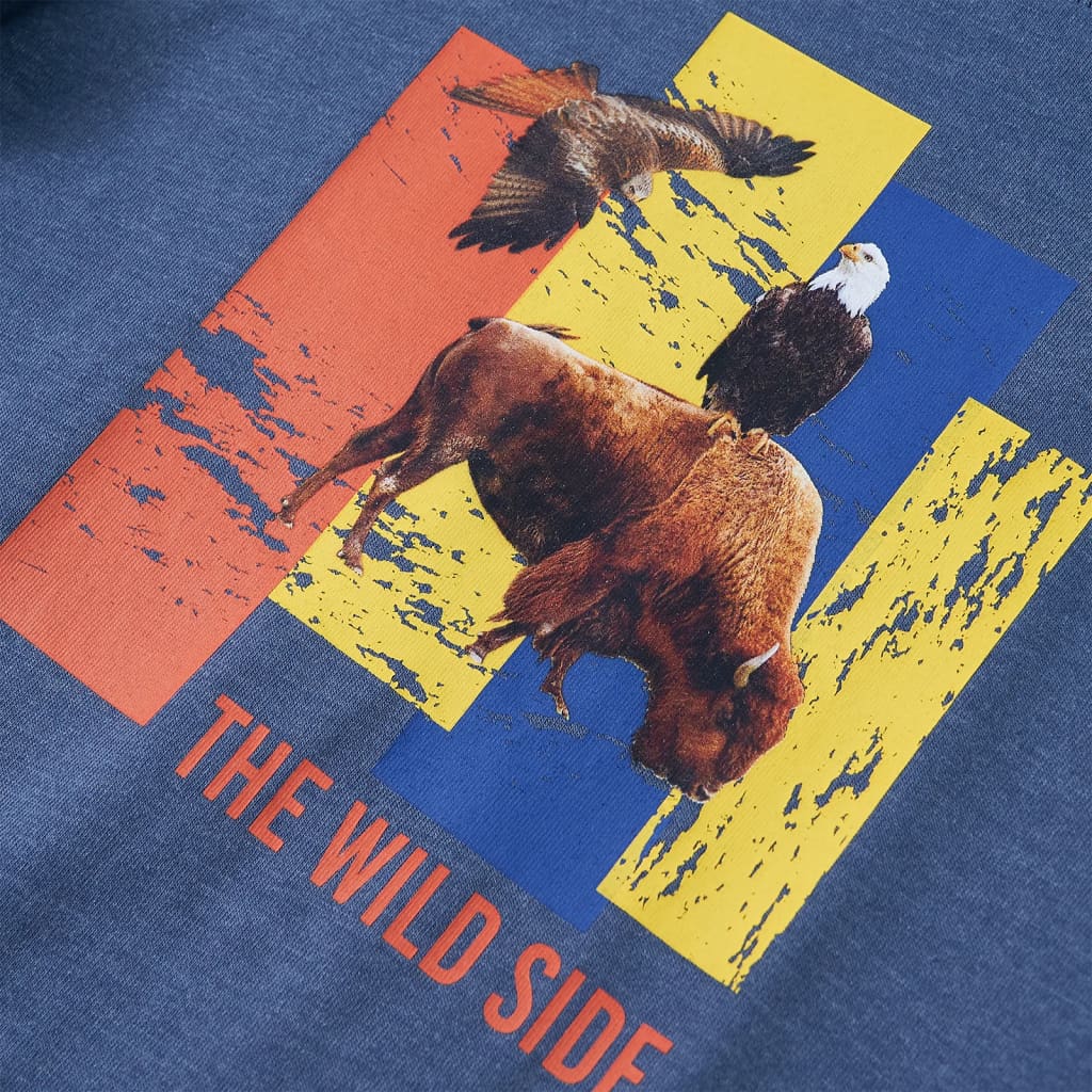 Kindershirt met lange mouwen 140 gemêleerd blauw – afbeelding 4