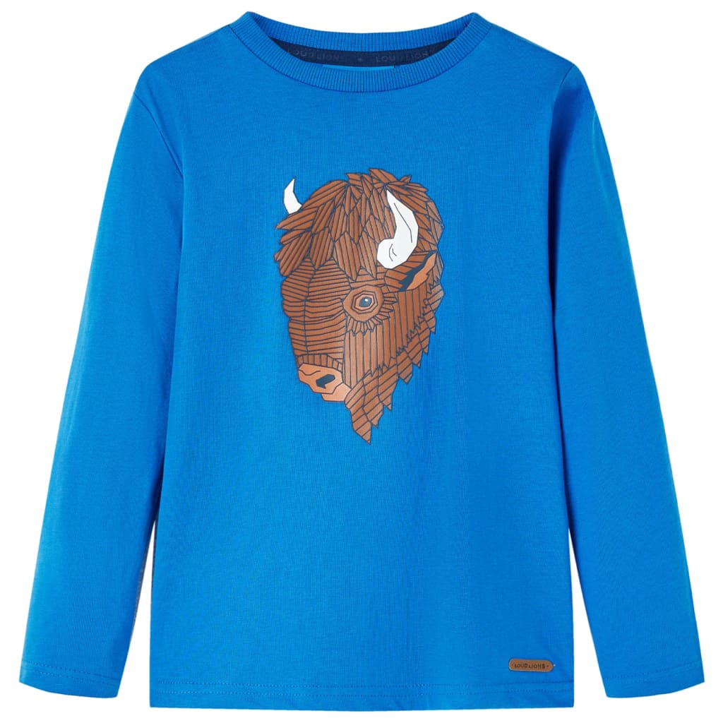Kindershirt met lange mouwen 116 kobaltblauw