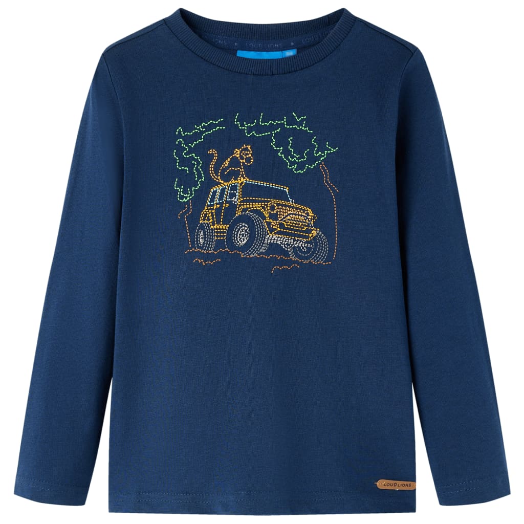 Kindershirt met lange mouwen 92 marineblauw – afbeelding 1