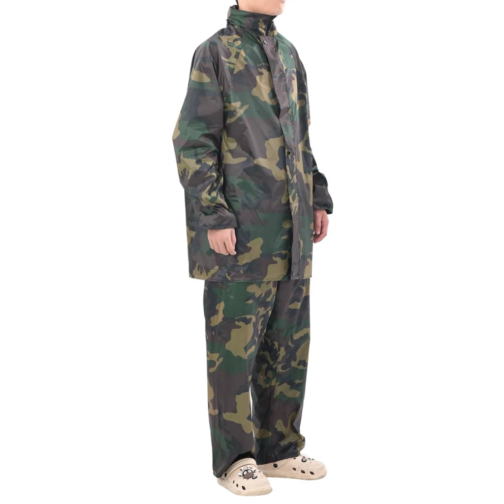 Regenpak 2-delig met capuchon (heren / camouflage / maat XXL)