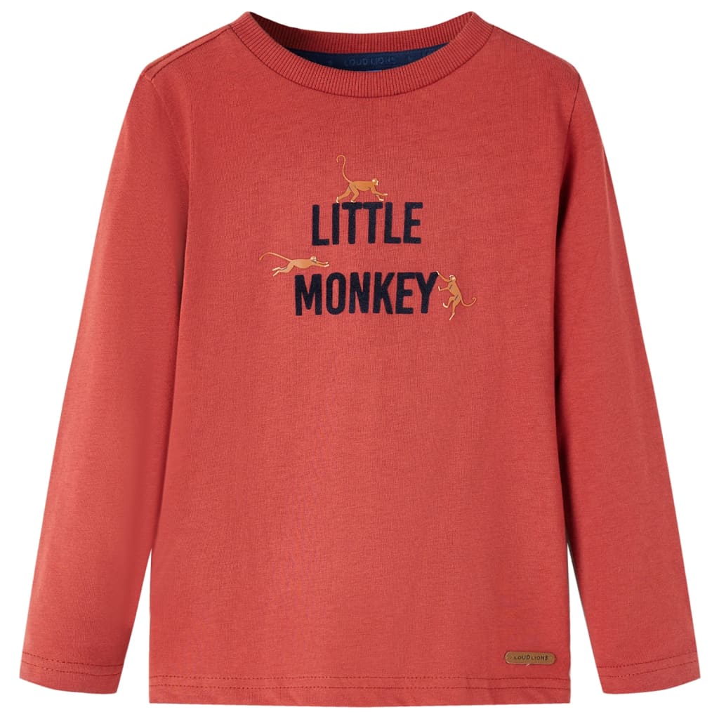 Kindershirt met lange mouwen 116 roodbruin