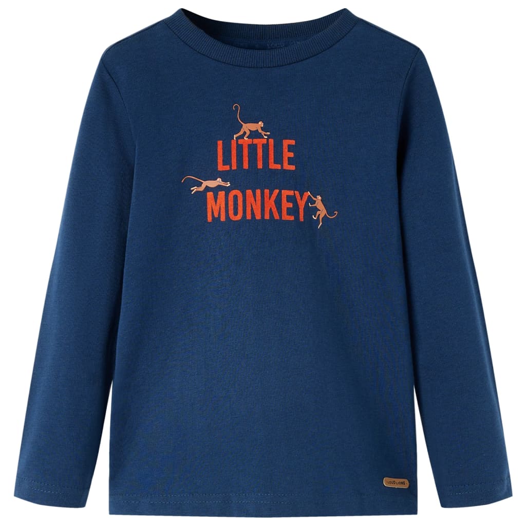 Kindershirt met lange mouwen 92 marineblauw