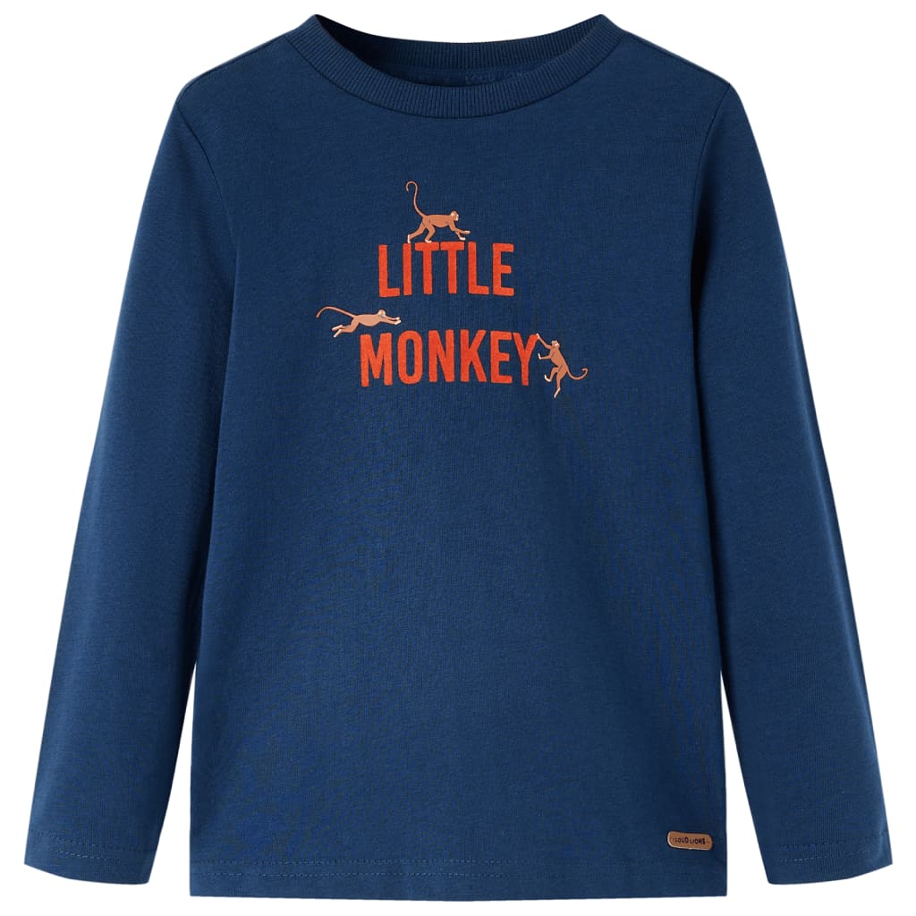 Kindershirt met lange mouwen 116 marineblauw