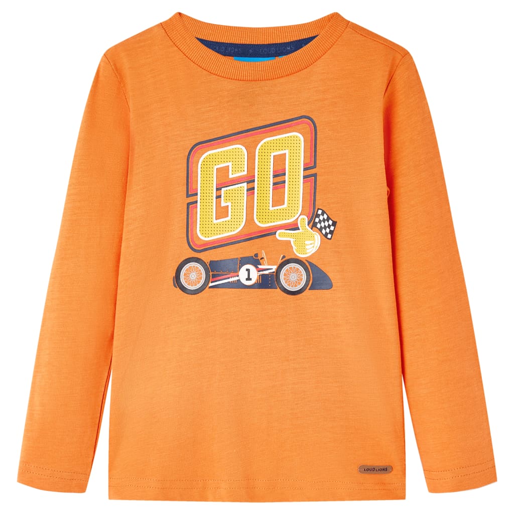 Kindershirt met lange mouwen 92 donkeroranje