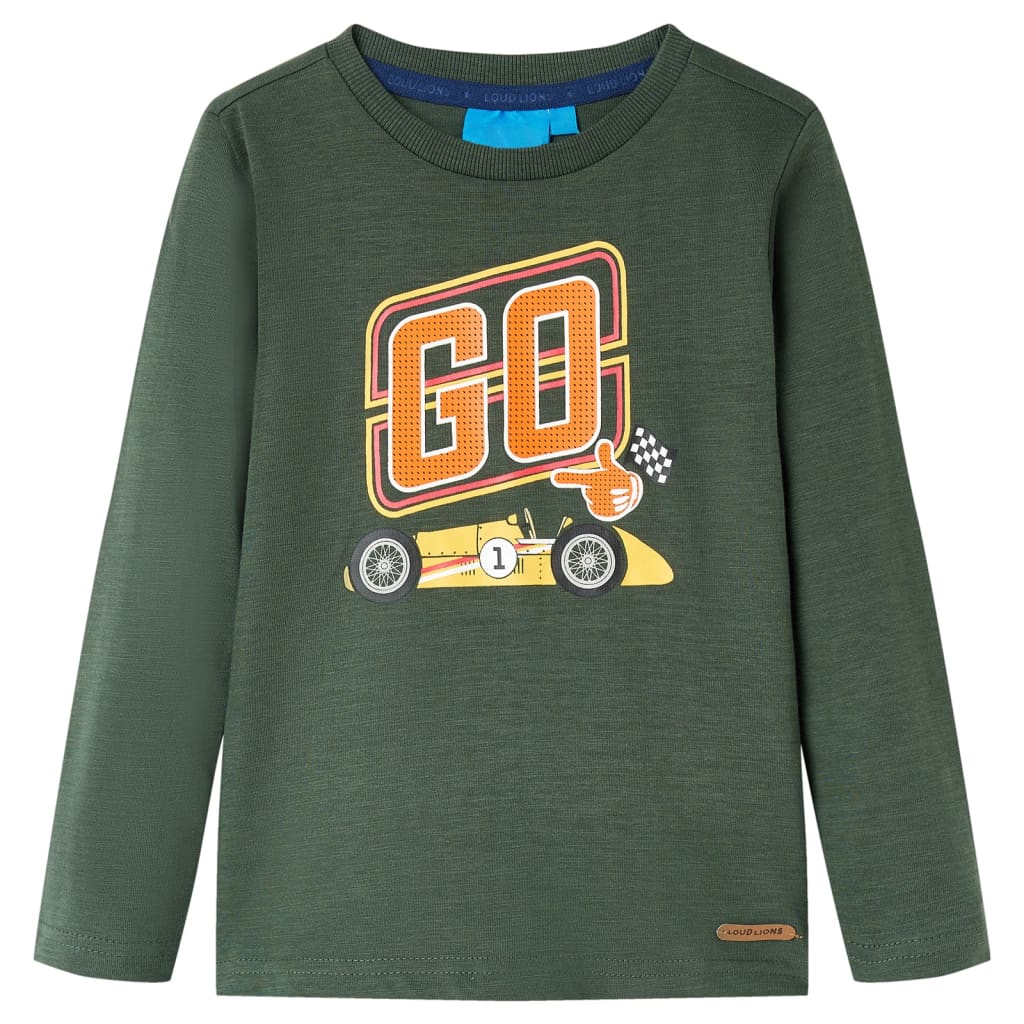 Kindershirt met lange mouwen 92 donkergroen