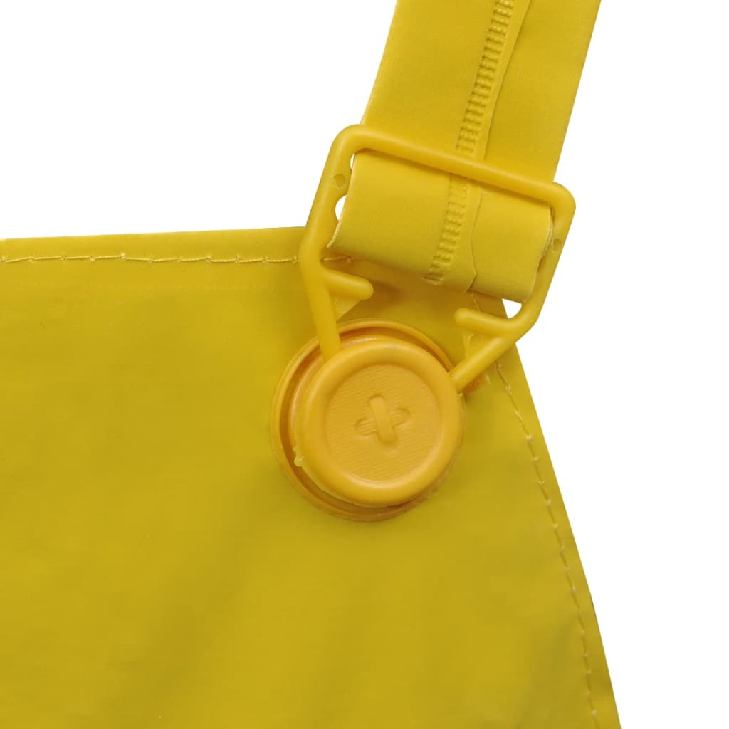 Tweedelig regenpak waterbestendig met capuchon geel L – afbeelding 5