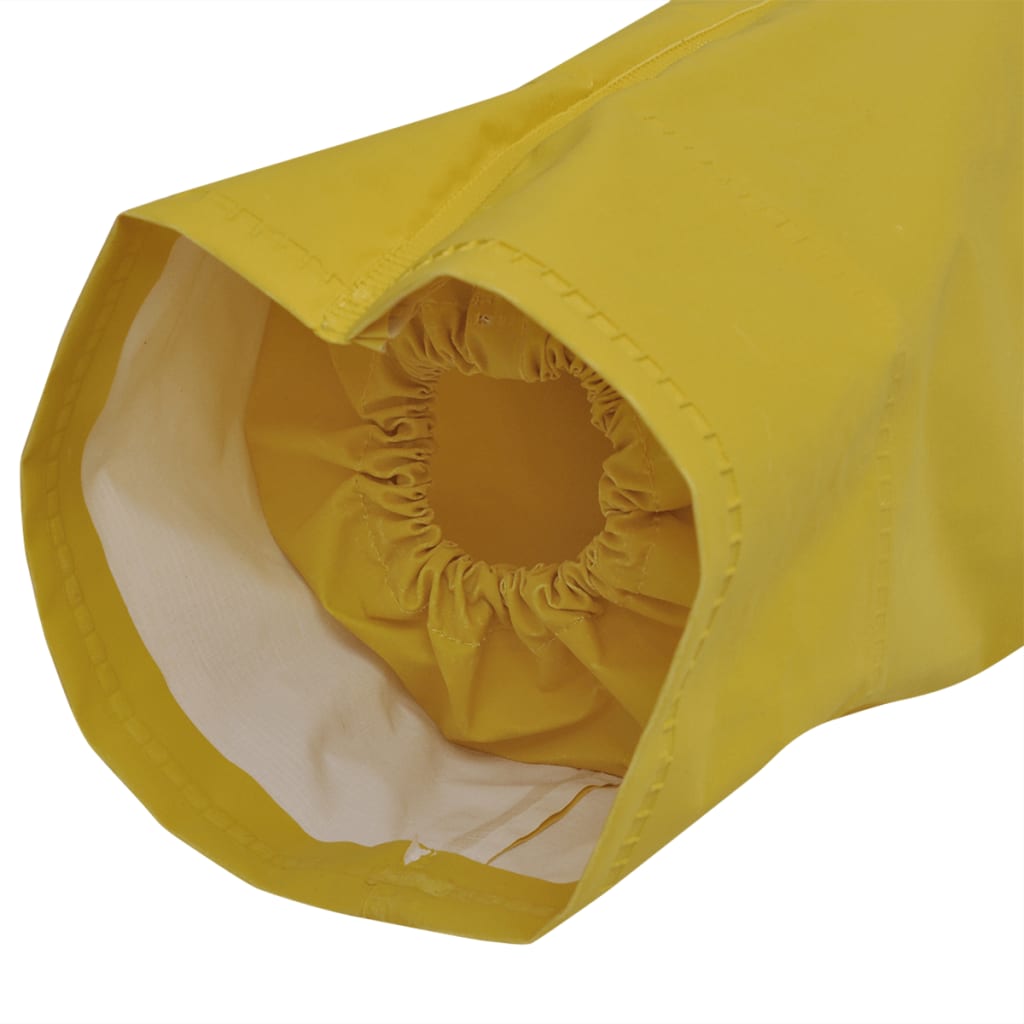 Tweedelig regenpak waterbestendig met capuchon geel L – afbeelding 6