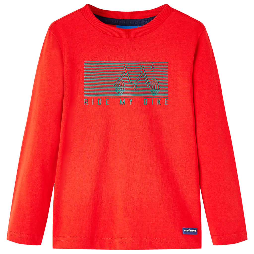Kindershirt met lange mouwen 104 rood – afbeelding 1