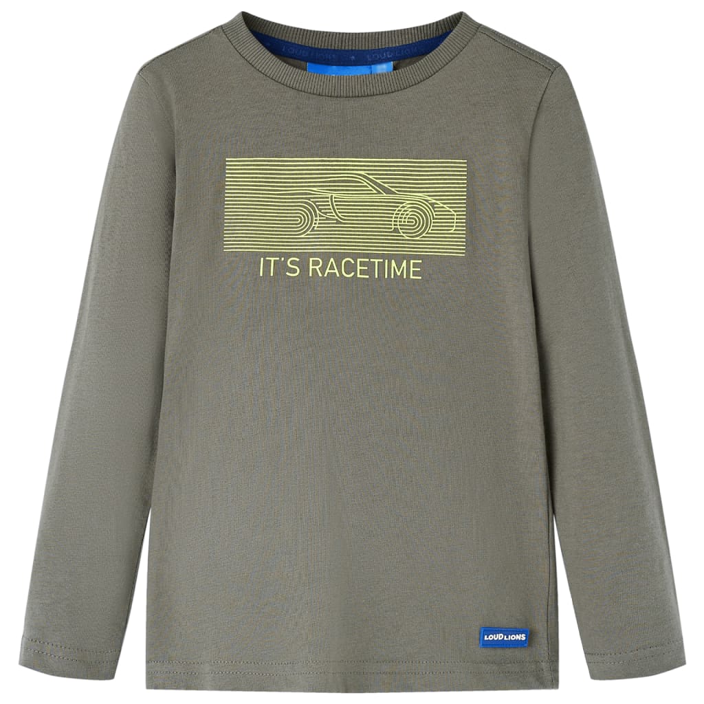 Kindershirt met lange mouwen 104 kakikleurig