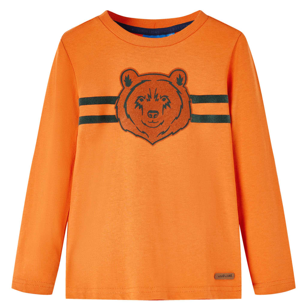 Kindershirt met lange mouwen 116 donkeroranje