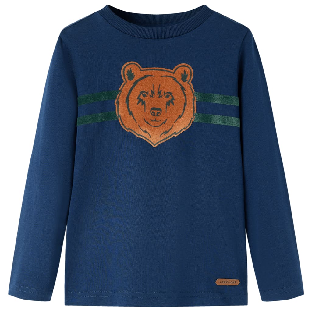 Kindershirt met lange mouwen 92 marineblauw