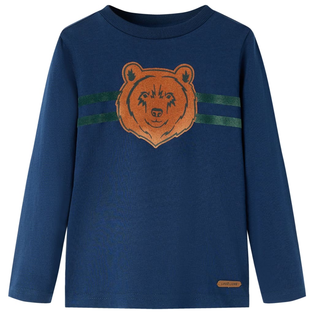 Kindershirt met lange mouwen 104 marineblauw – afbeelding 1