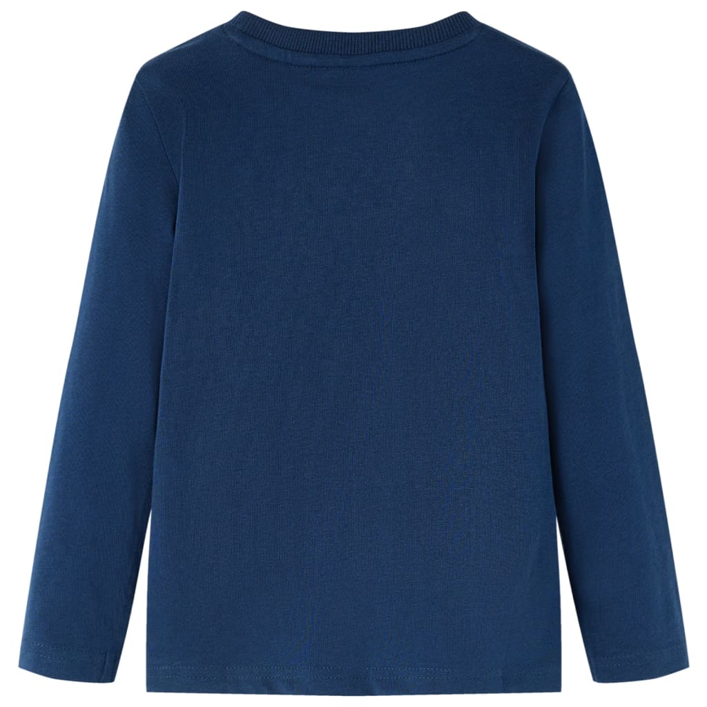 Kindershirt met lange mouwen 104 marineblauw – afbeelding 2