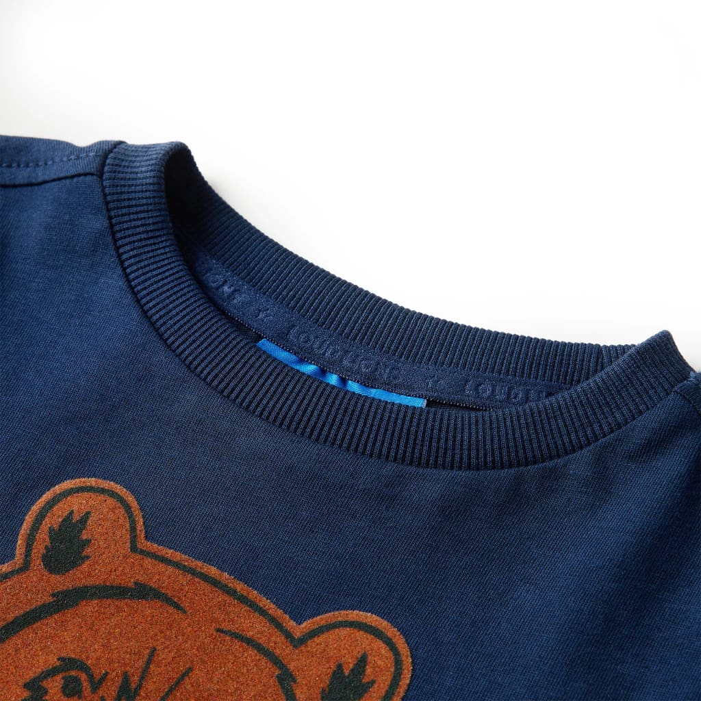 Kindershirt met lange mouwen 104 marineblauw – afbeelding 3