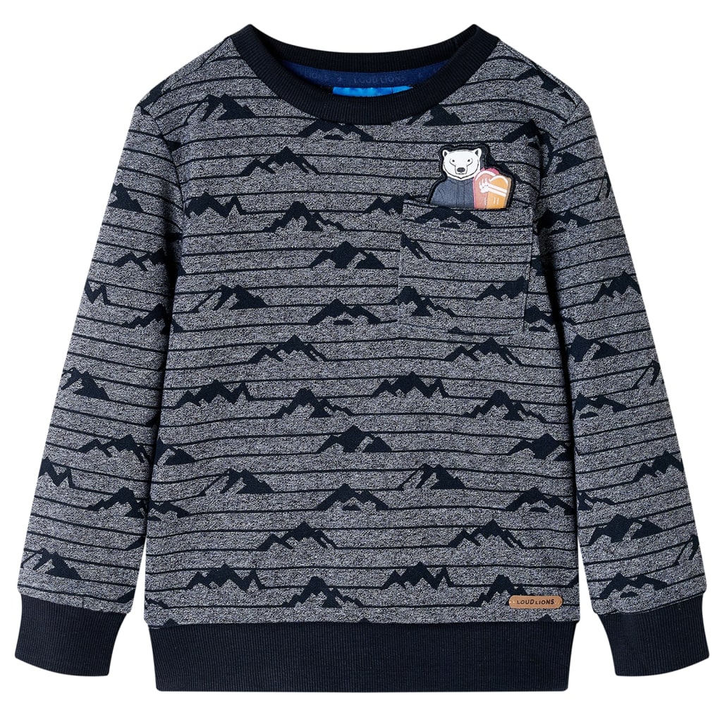 Kindertrui 128 gemêleerd marineblauw – afbeelding 1