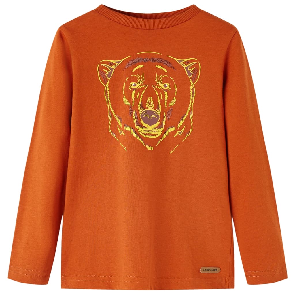 Kindershirt met lange mouwen 104 lichtroestkleurig – afbeelding 1