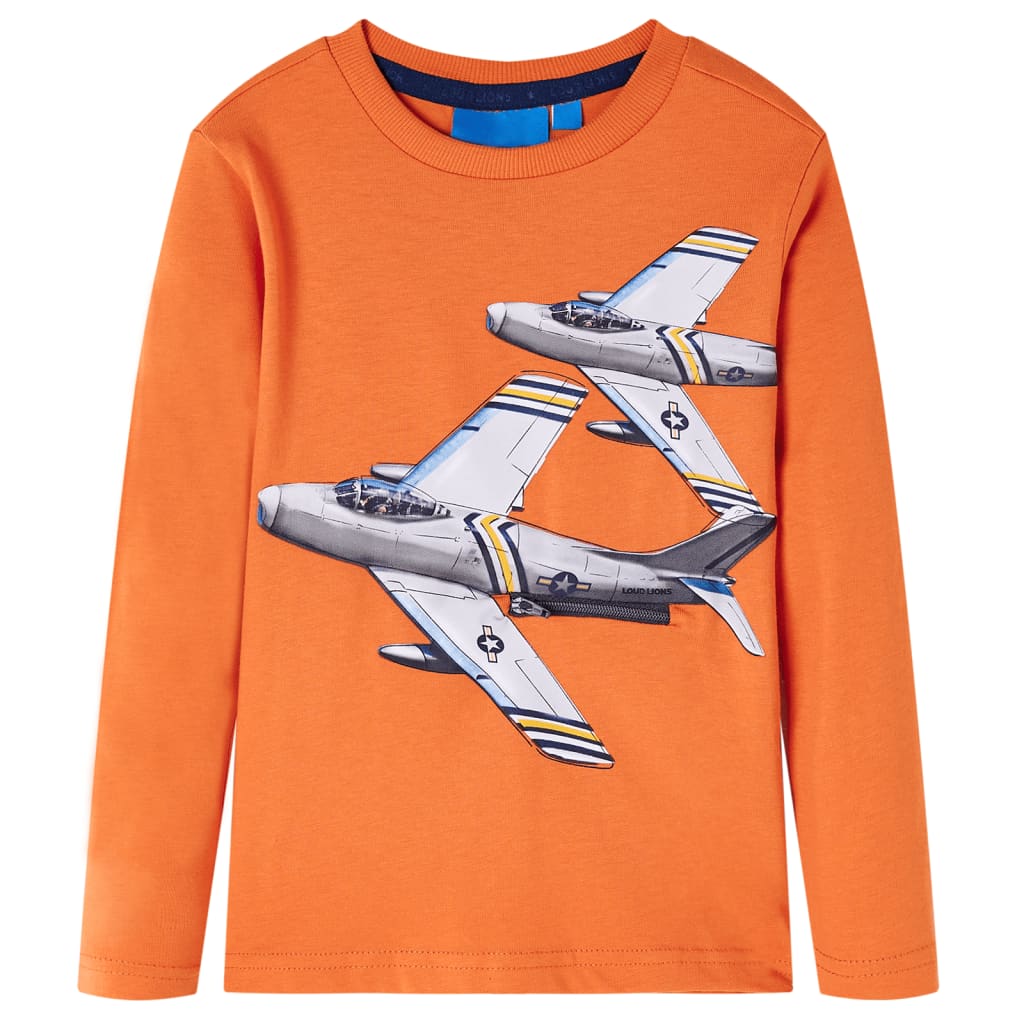 Kindershirt met lange mouwen 104 donkeroranje