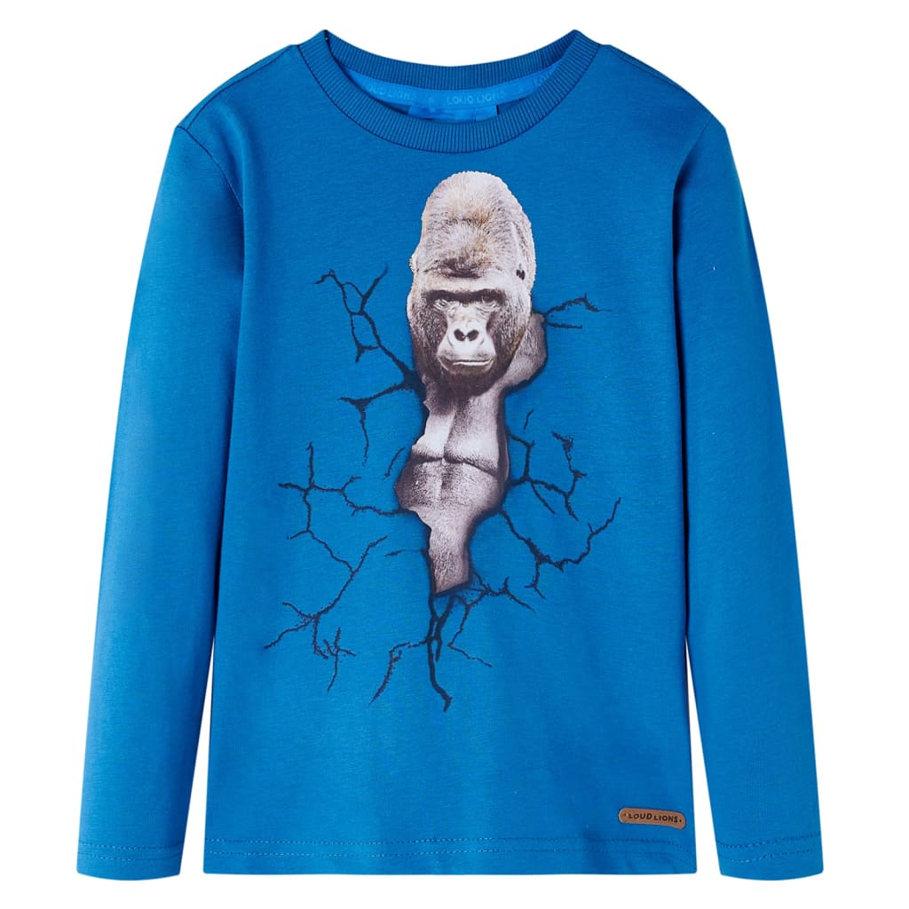 Kindershirt met lange mouwen 104 petrol – afbeelding 1