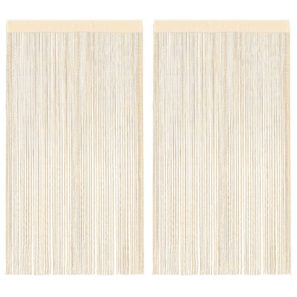 Draadgordijnen 100x250 cm crème 2 st
