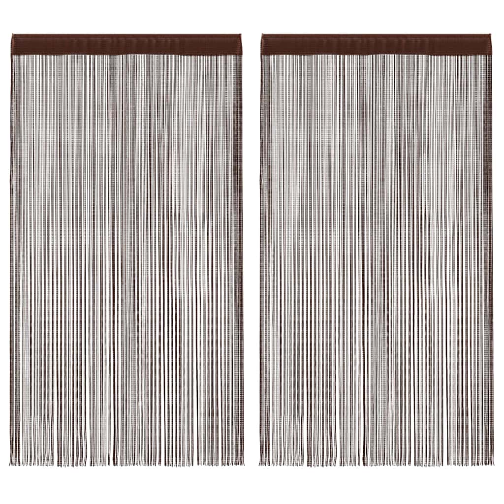 Draadgordijnen 140x250 cm bruin 2 st