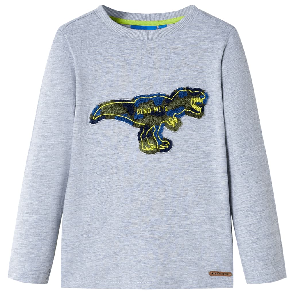 Kindershirt met lange mouwen 128 gemêleerd grijs