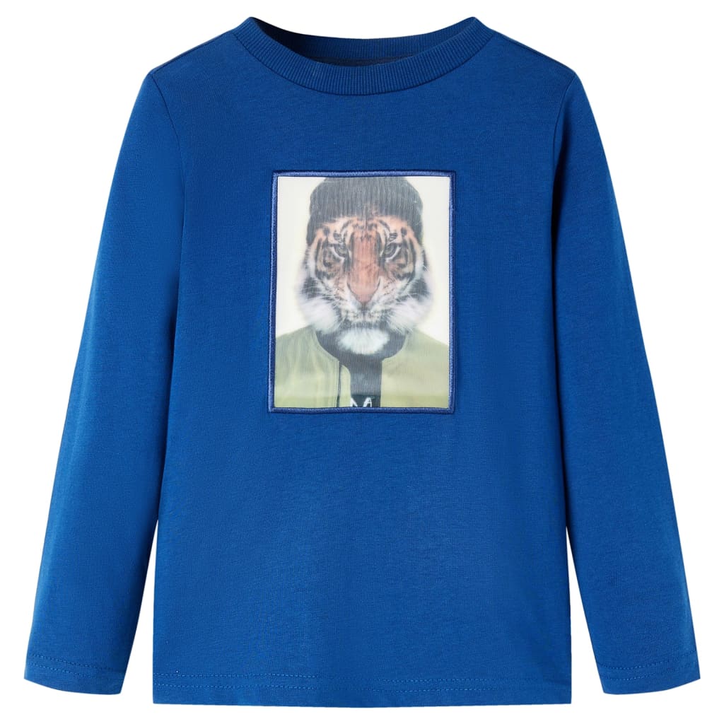 Kindershirt met lange mouwen 128 donkerblauw