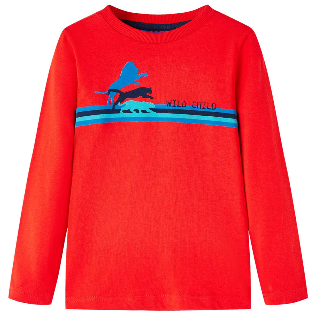 Kindershirt met lange mouwen 104 rood – afbeelding 1