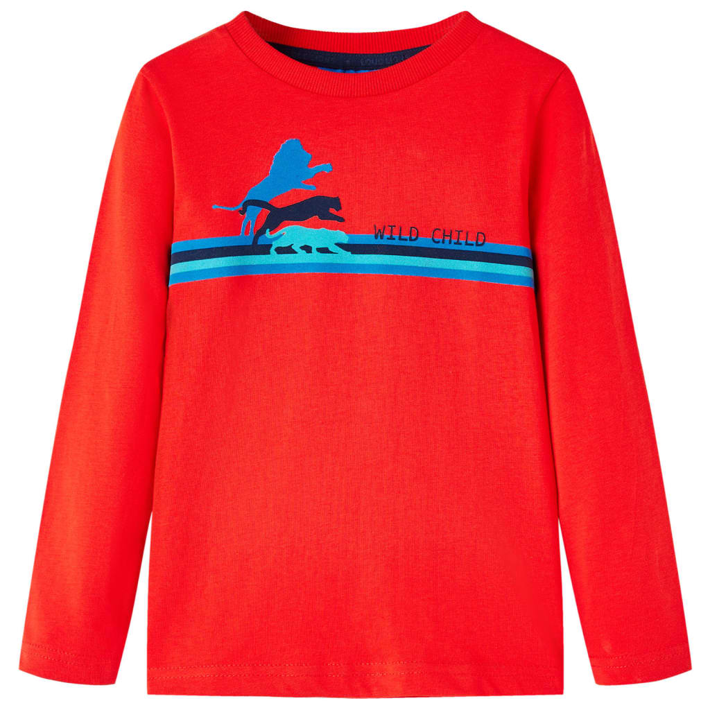 Kindershirt met lange mouwen 116 rood – afbeelding 1