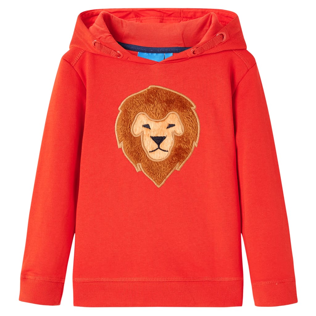 Kindertrui met capuchon 104 rood – afbeelding 1