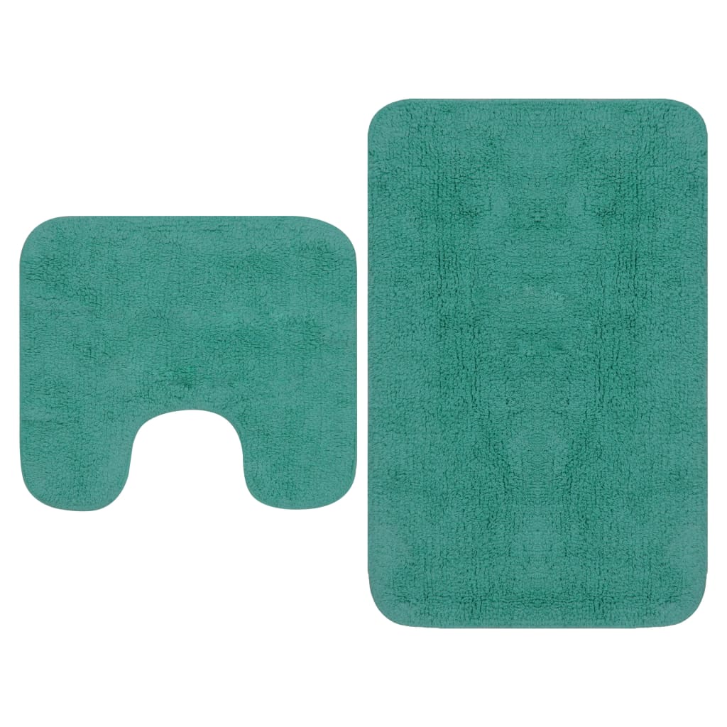 Badmattenset stof turquoise 2-delig – afbeelding 1