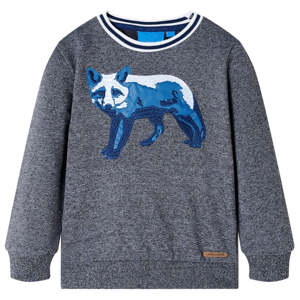 Kindertrui 92 gemêleerd marineblauw