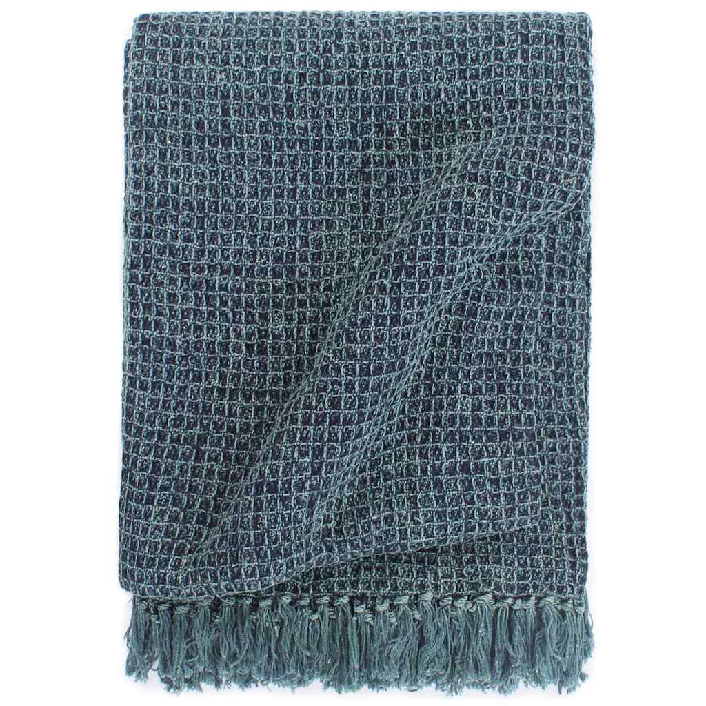 Plaid 125x150 cm katoen indigo-blauw – afbeelding 1