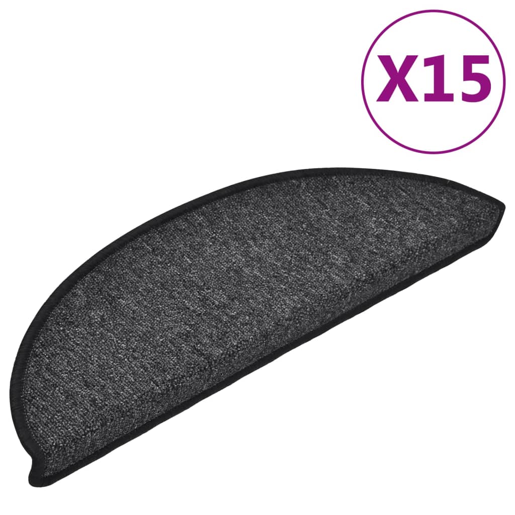 Trapmatten 15 st 56x17x3 cm Antraciet Halfrond – afbeelding 2