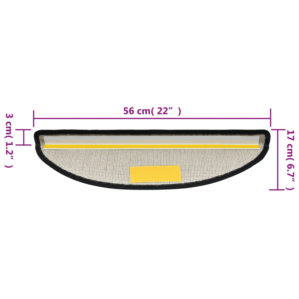 Trapmatten 15 st 56x17x3 cm Antraciet Halfrond – afbeelding 8