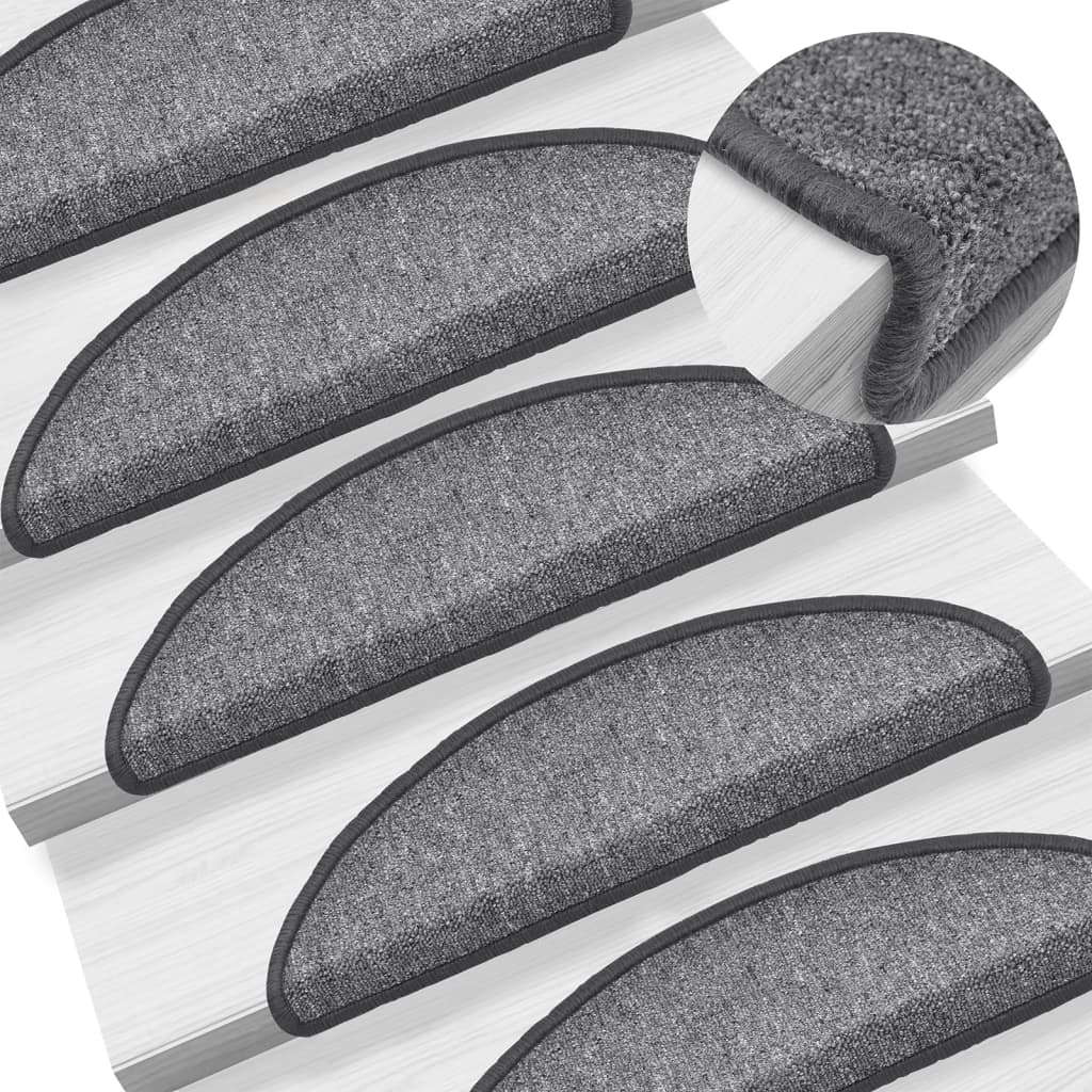 Trapmatten 15 st 56x17x3 cm donkergrijs halfrond – afbeelding 1