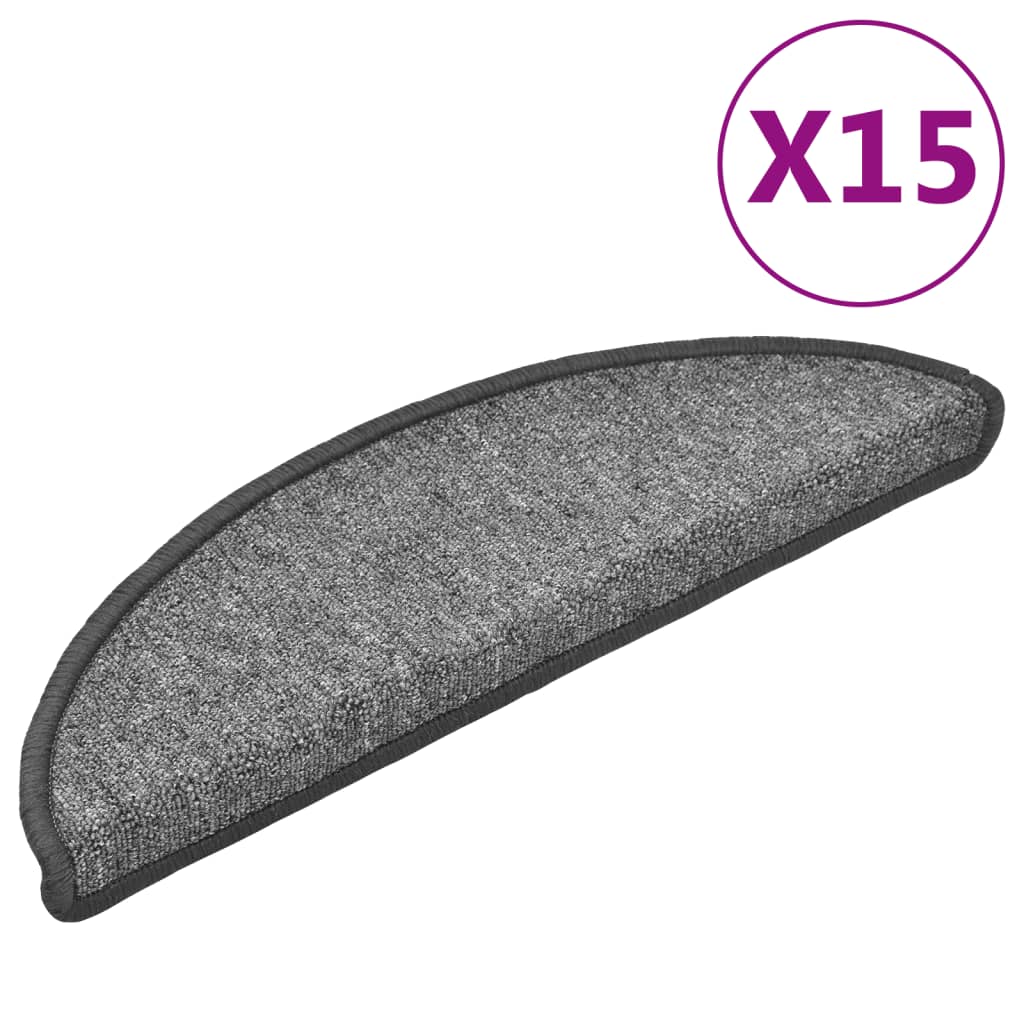 Trapmatten 15 st 56x17x3 cm donkergrijs halfrond – afbeelding 2