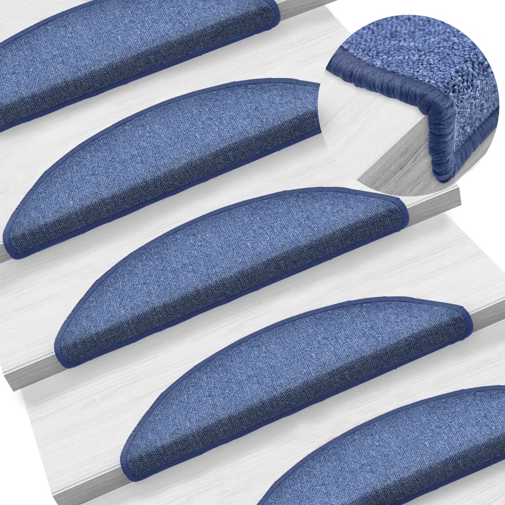 Trapmatten 15 st 56x17x3 cm Blauw Halfrond