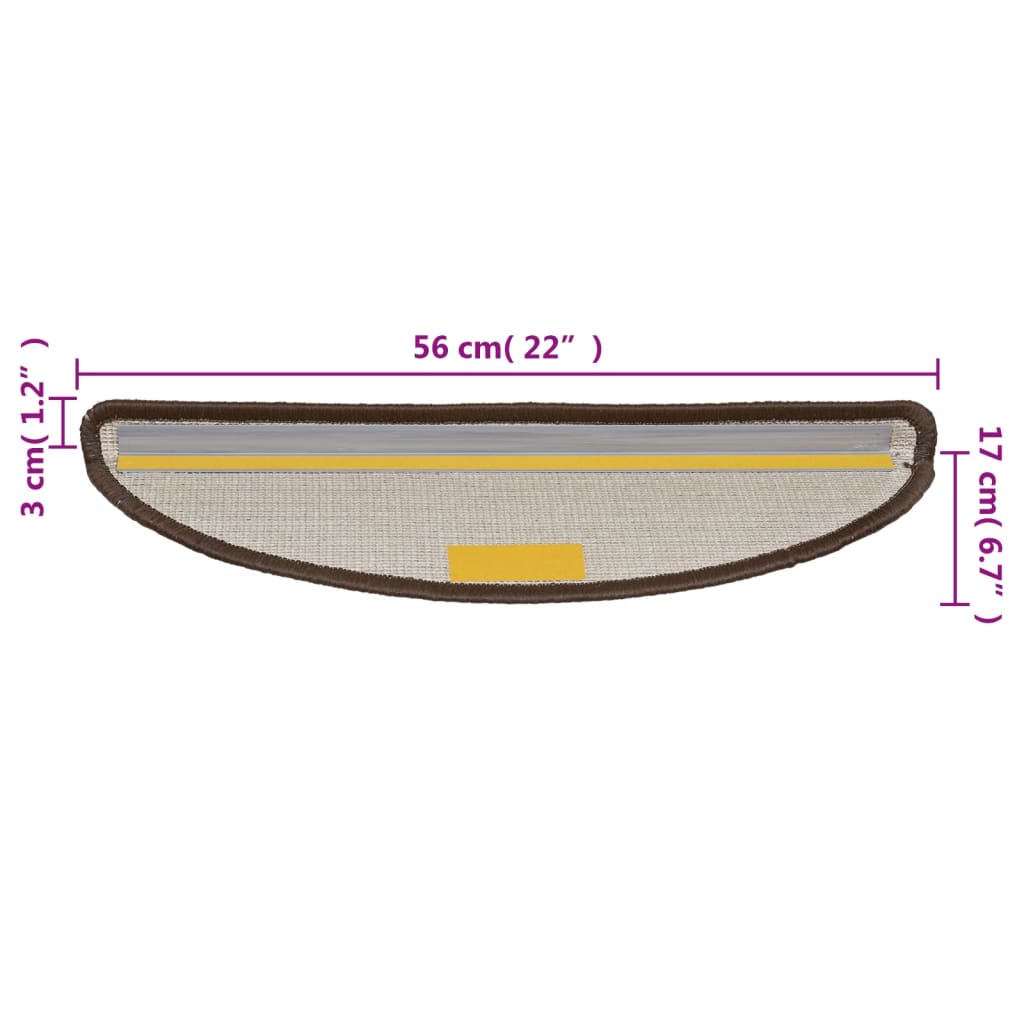 Trapmatten 15 st 56x17x3 cm Bruin Halfrond – afbeelding 8