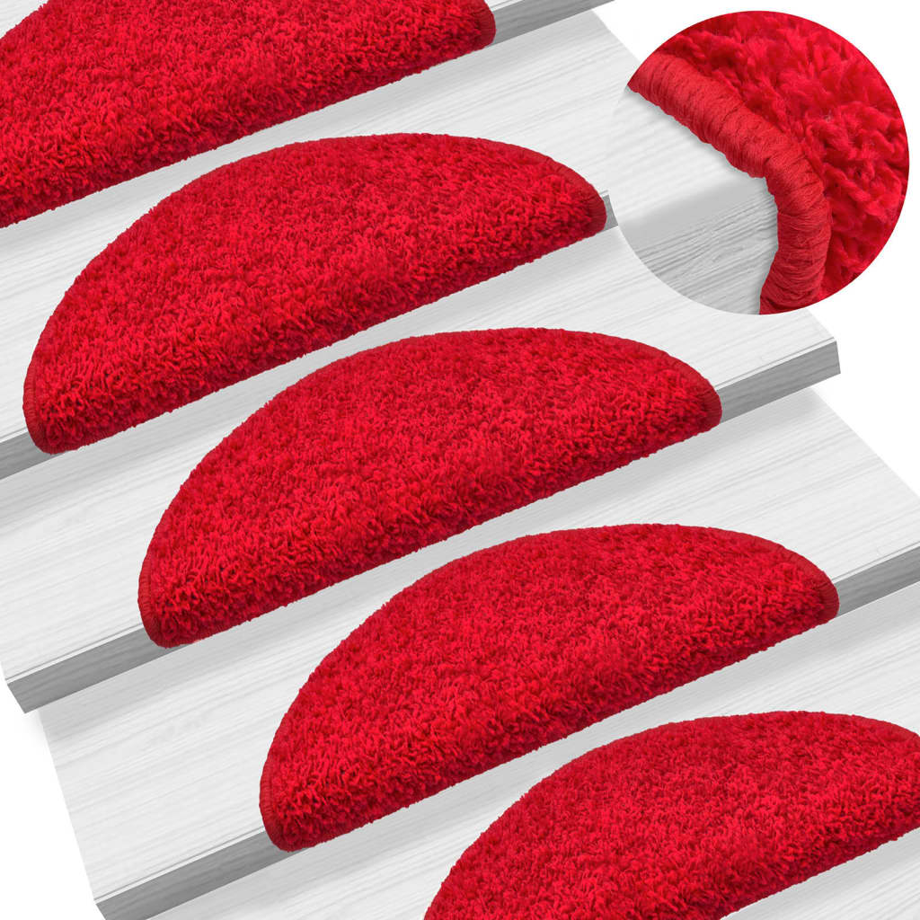 Trapmatten 15 st 56x17x3 cm Rood Halfrond