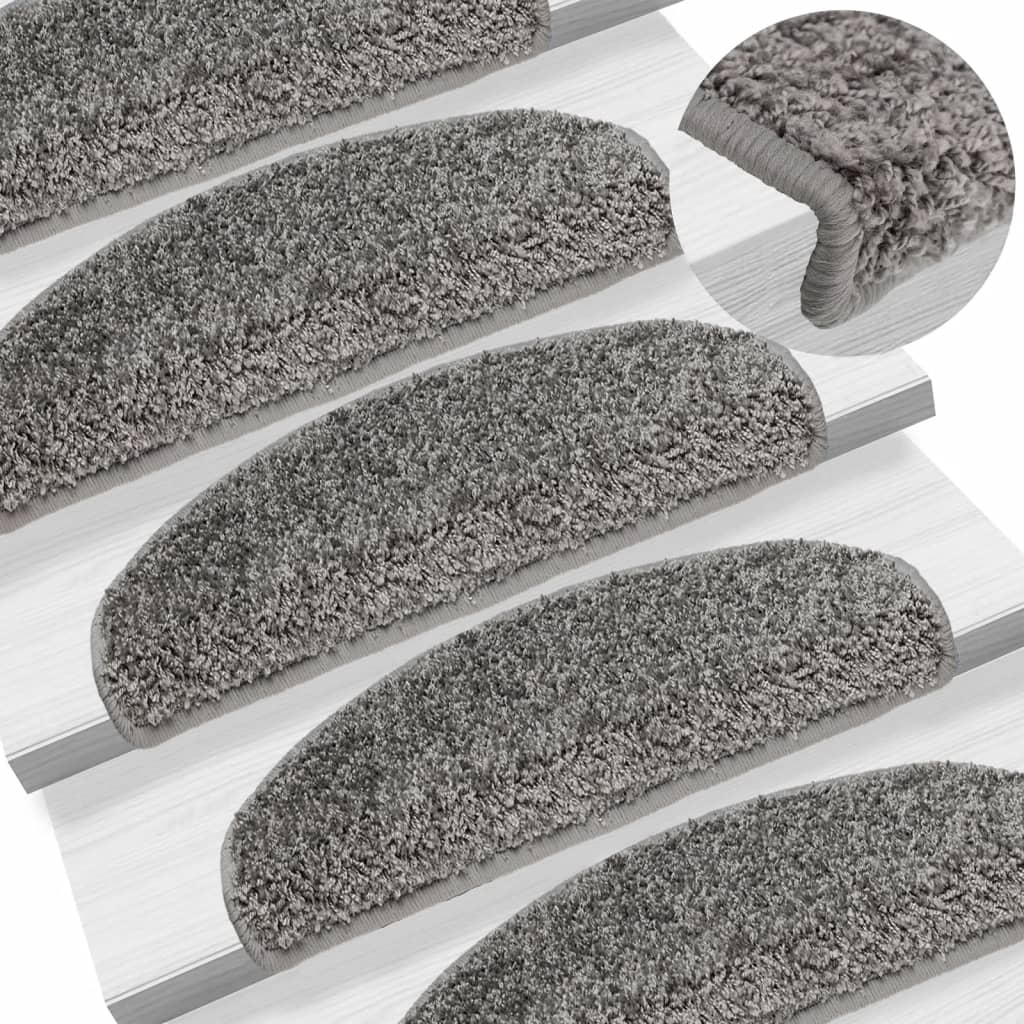 Trapmatten 15 st 65x21x4 cm Grijs Halfrond Groot
