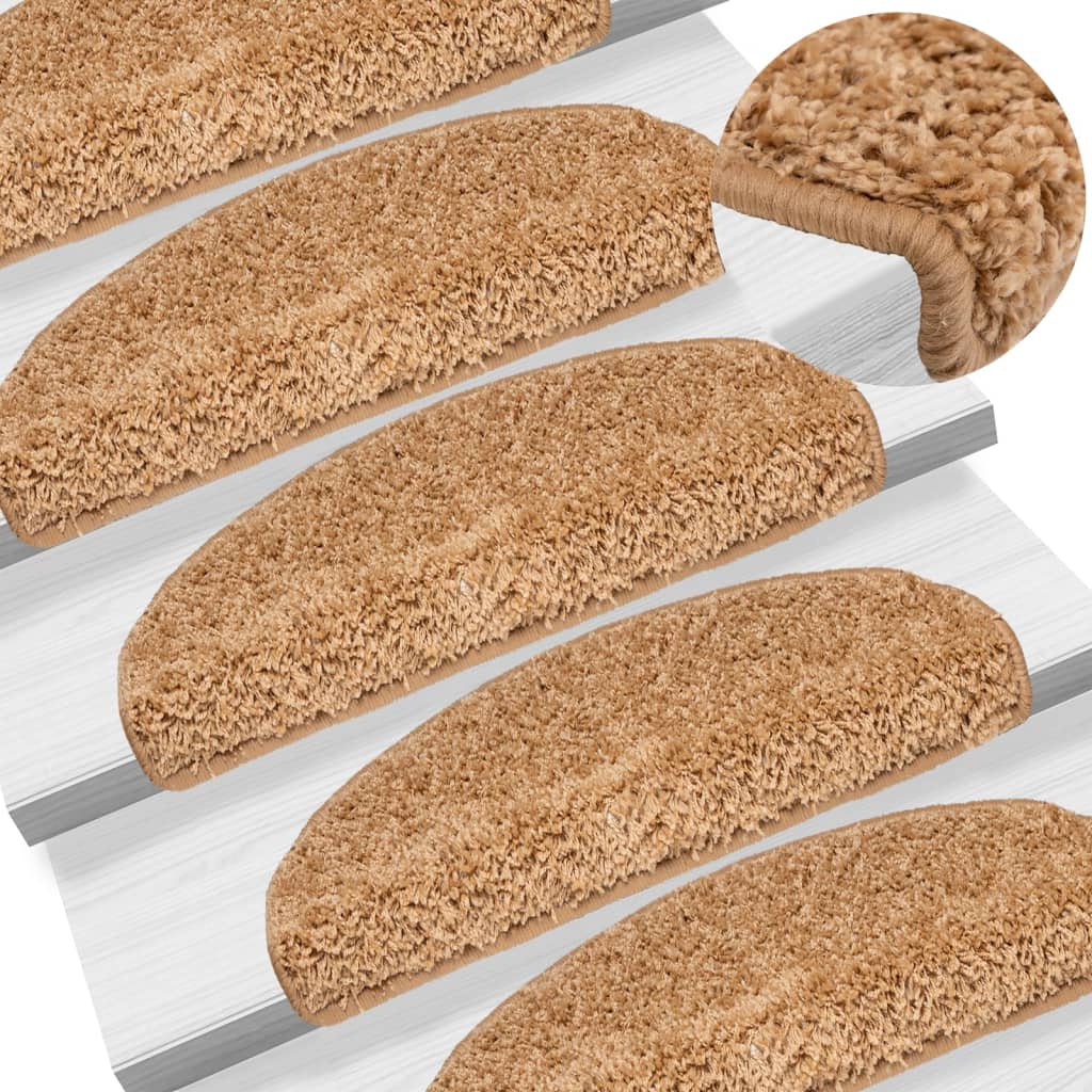 Trapmatten 15 st 65x21x4 cm Beige Halfrond Groot
