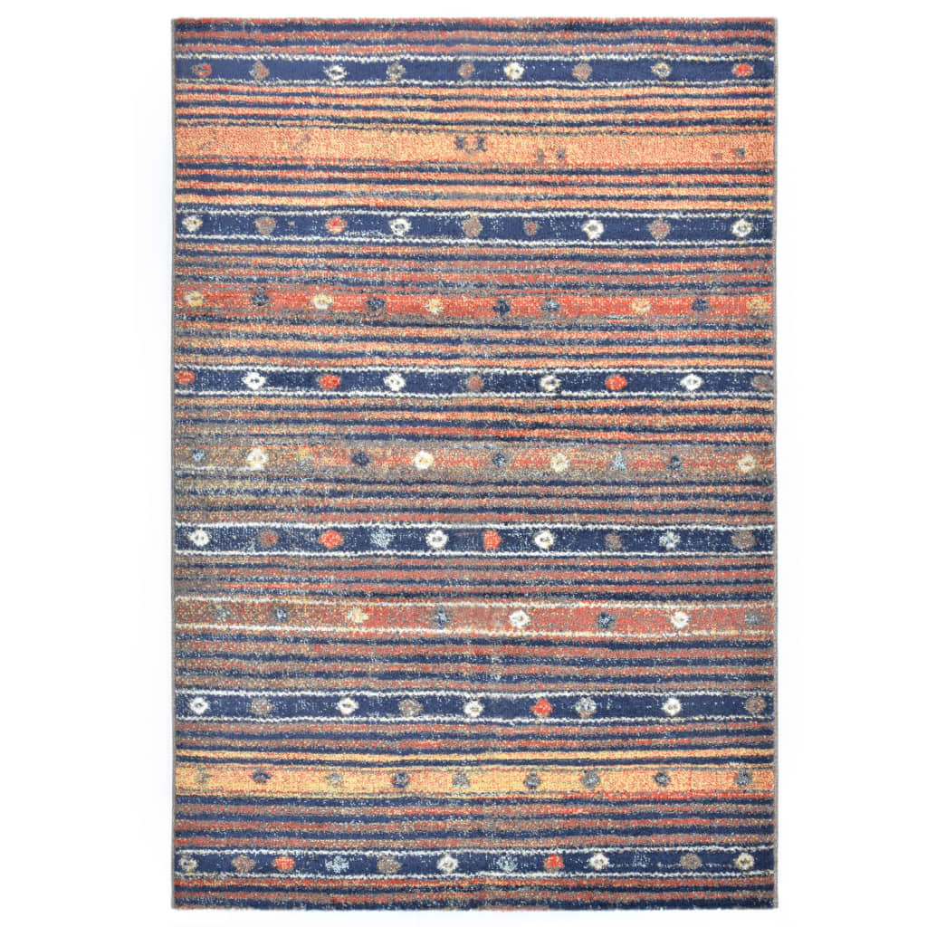 Vloerkleed 160x230 PP blauw en oranje