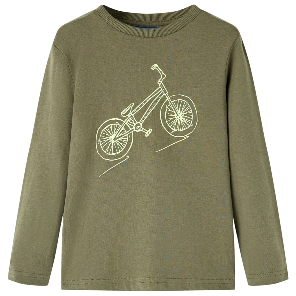 Kindershirt met lange mouwen 116 kakikleurig – afbeelding 1