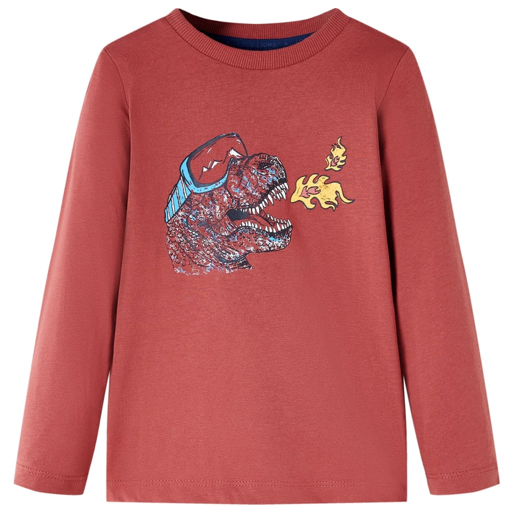 Kindershirt met lange mouwen 116 roodbruin – afbeelding 1