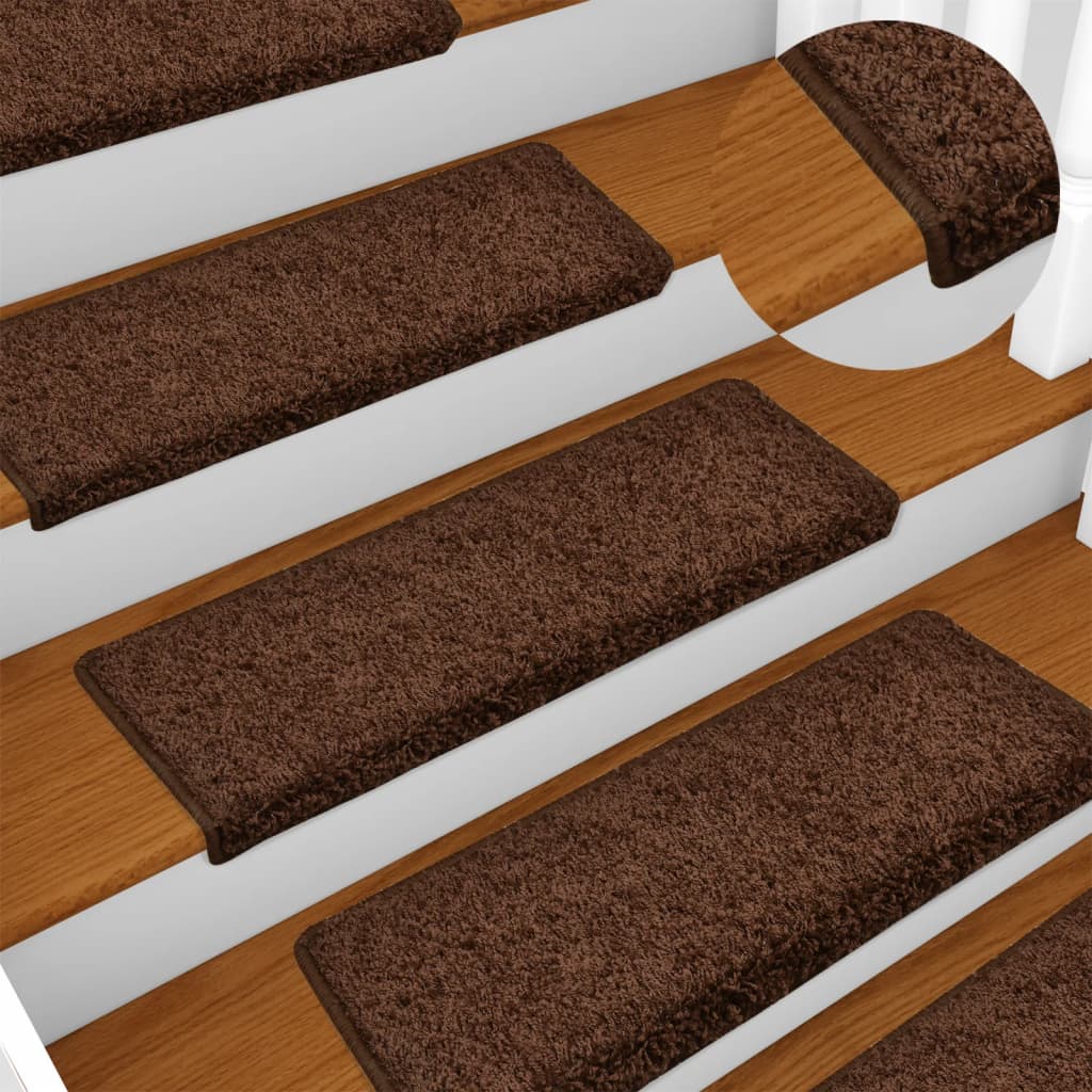 Trapmatten 15 st 65x21x4 cm Bruin Rechthoekige Rand